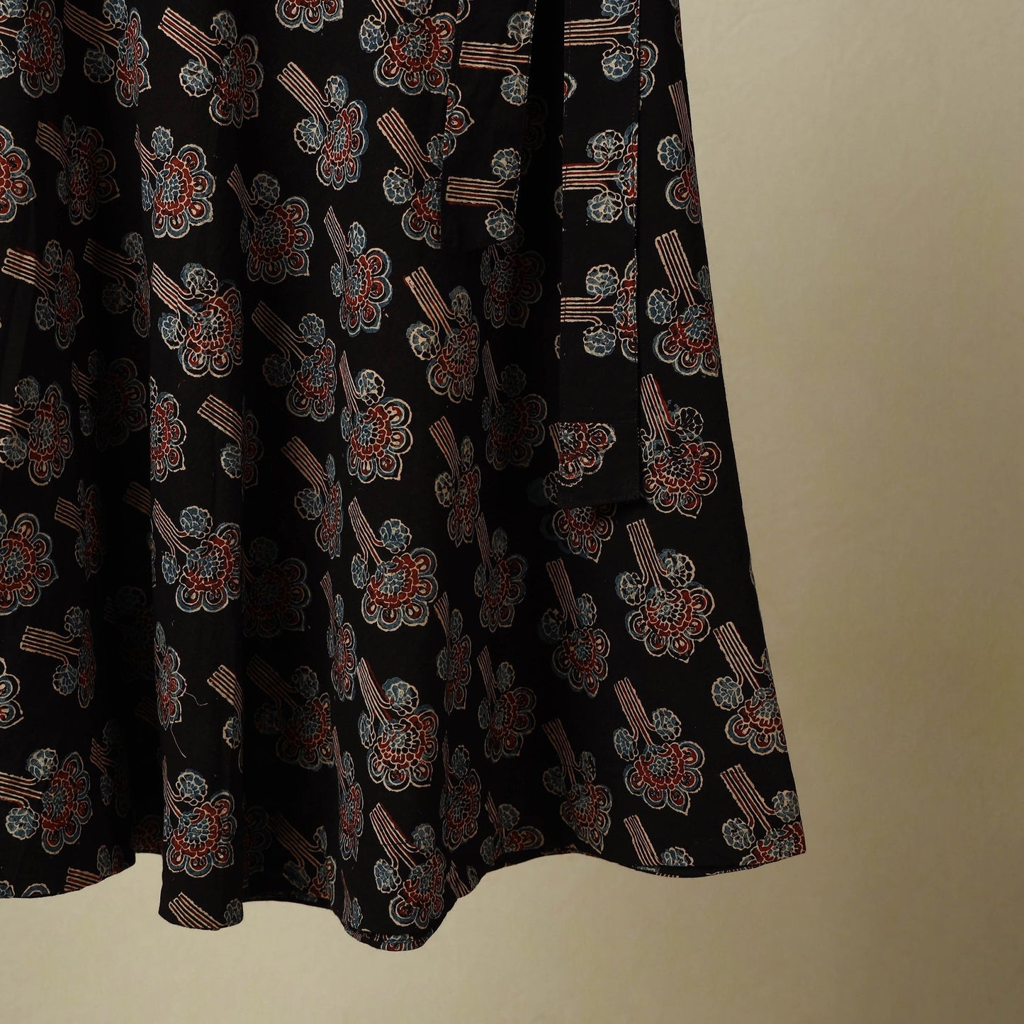 Black - cotton wrap around skirt 38 - handcrafted