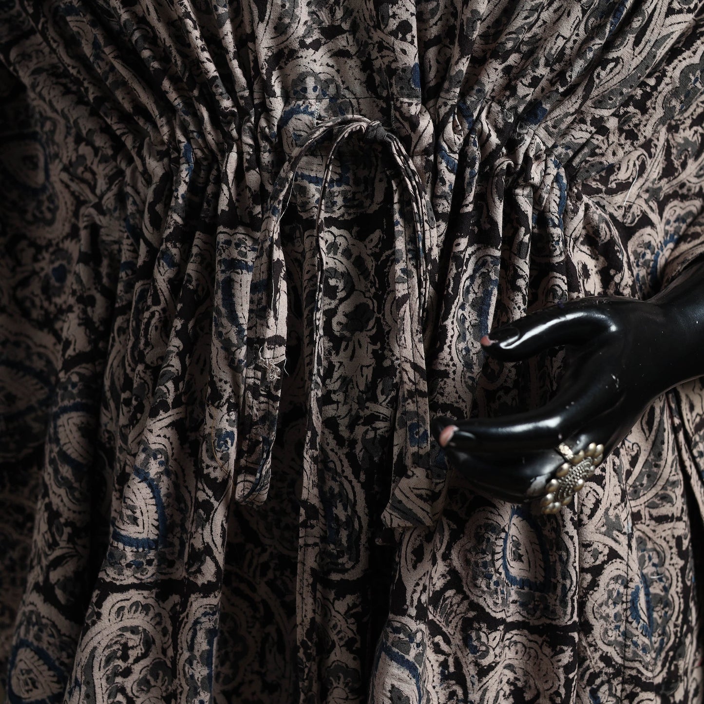 Natural dyed hand block kalamkari print cotton kaftan