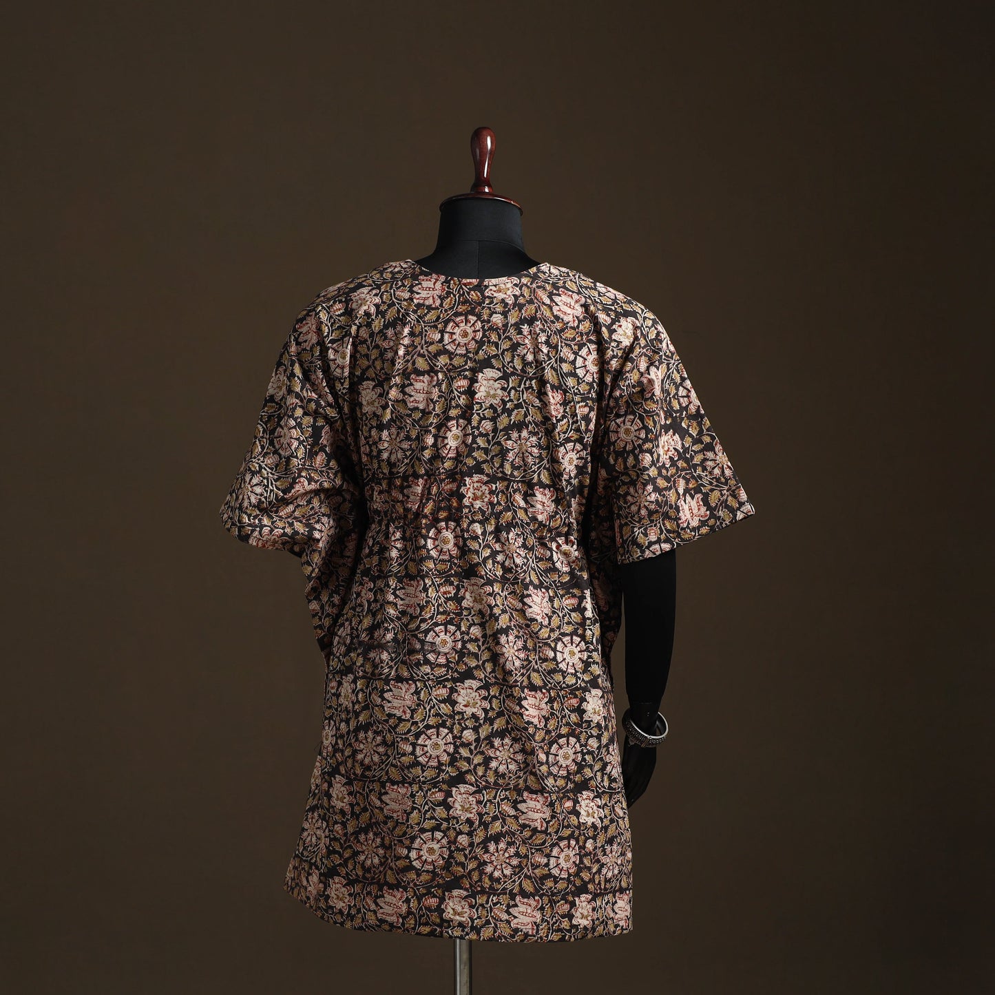 Natural dyed hand block kalamkari print cotton kaftan