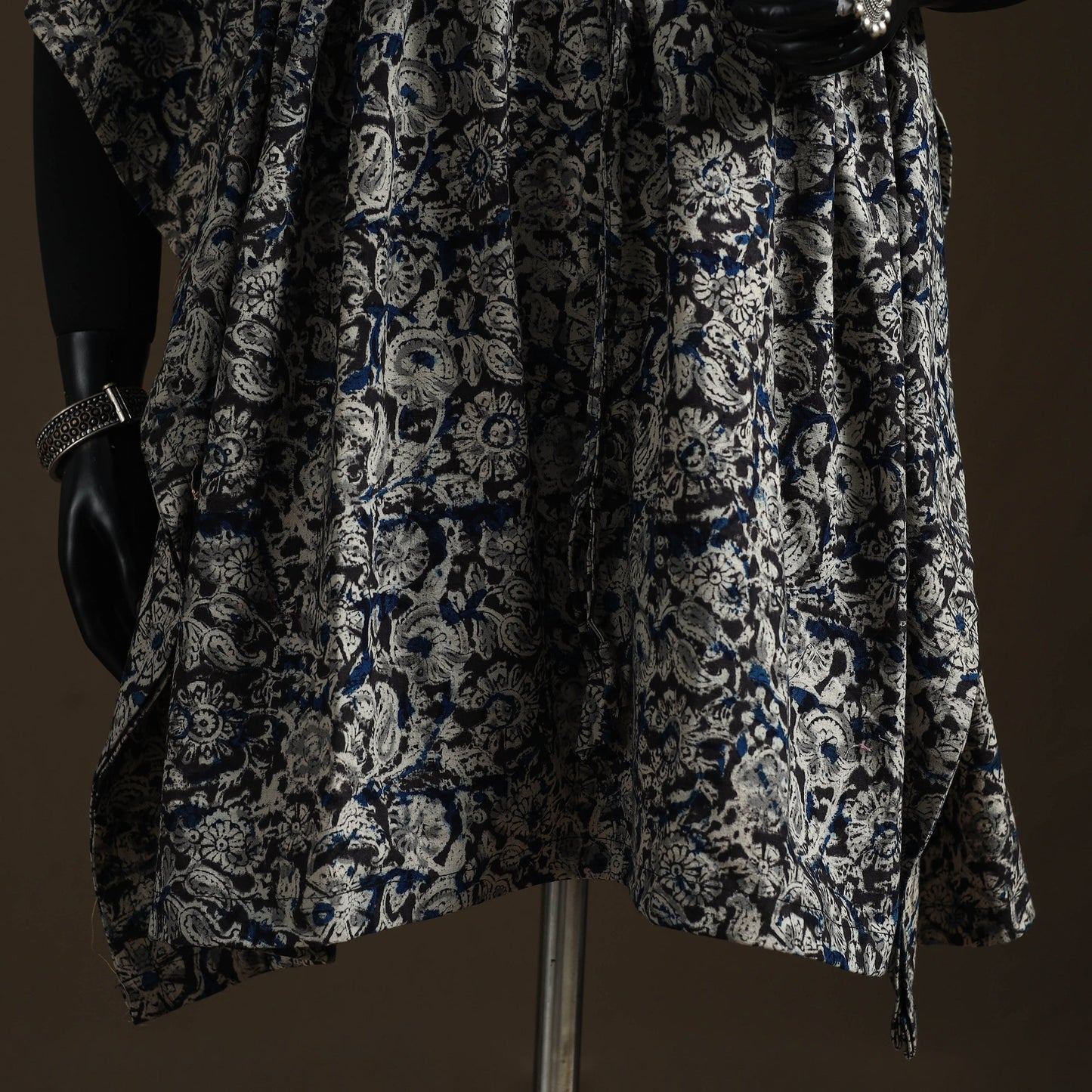 Natural dyed hand block kalamkari print cotton kaftan