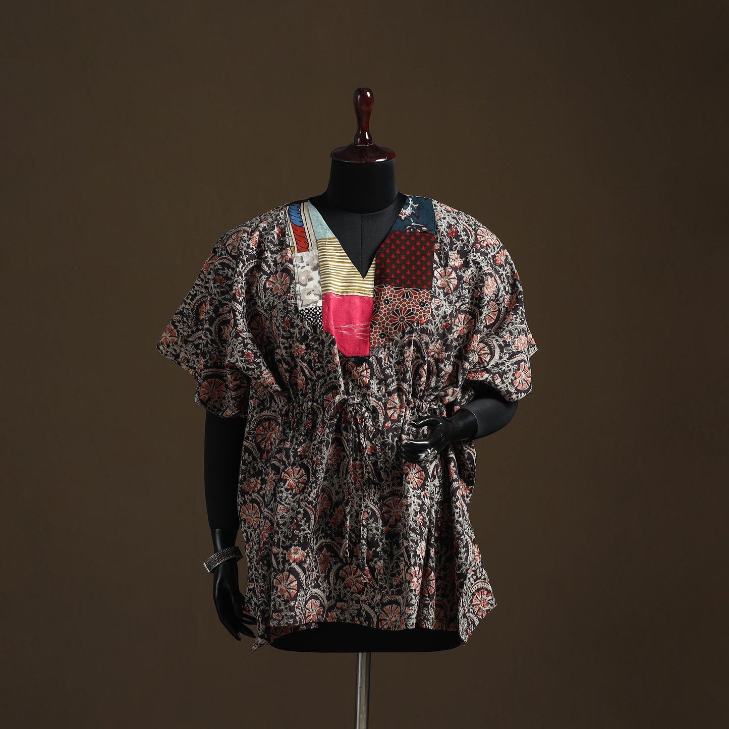 Natural dyed hand block kalamkari print patchwork cotton
