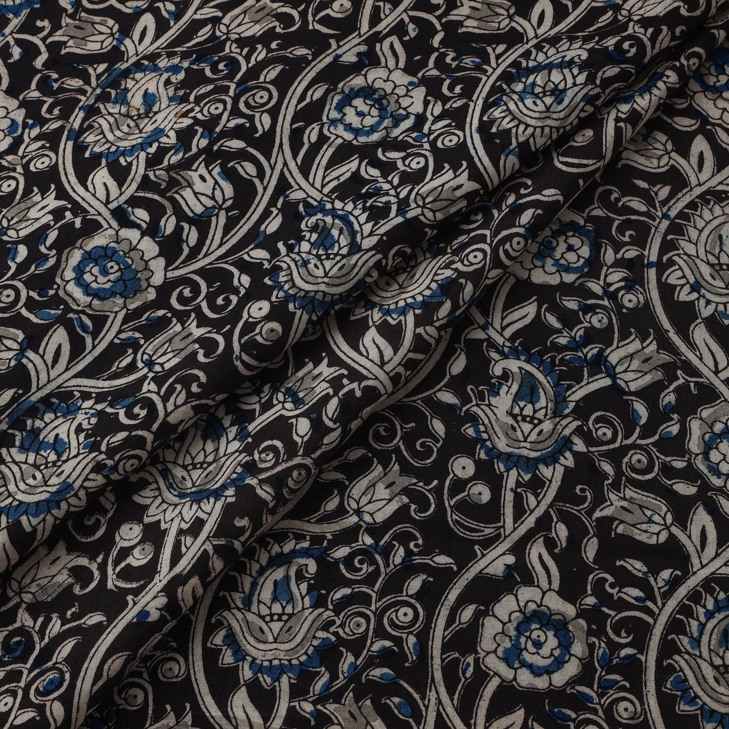 Natural dyed hand block print cotton kalamkari fabric 26