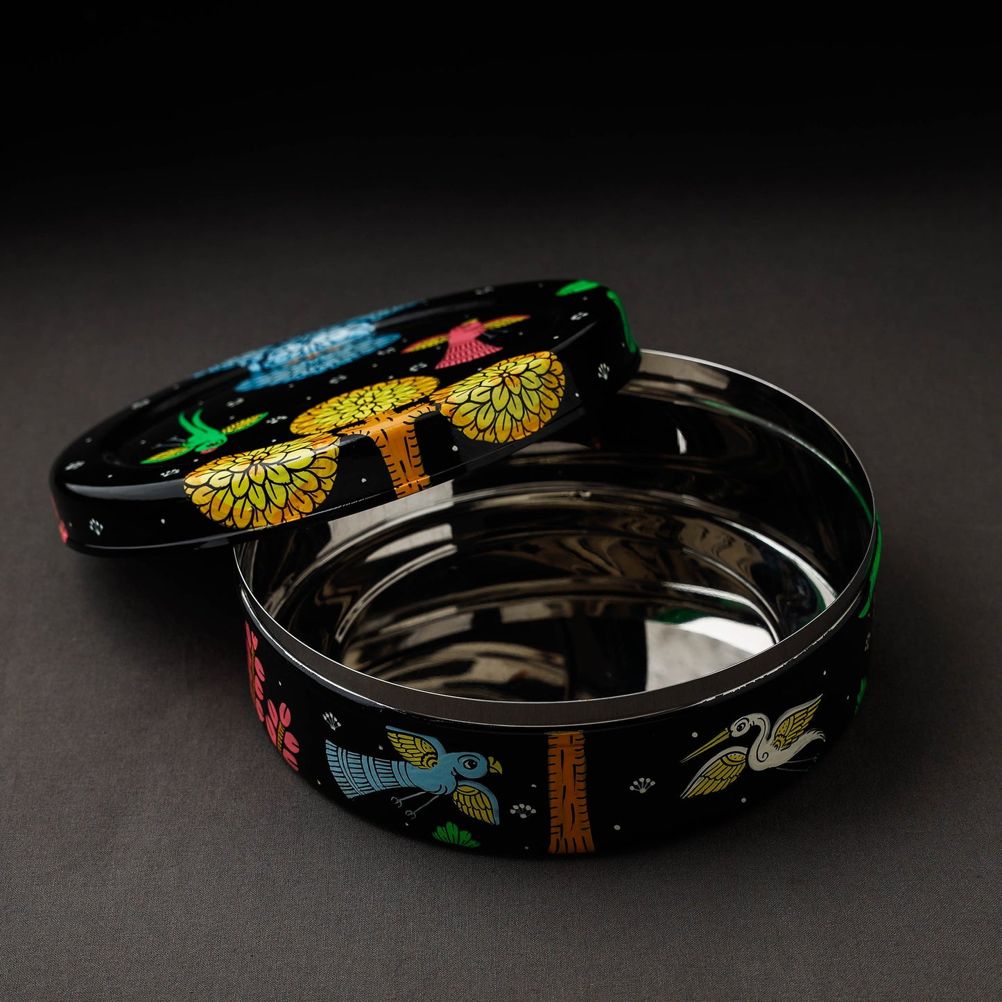 Odisha Pattachitra Handpainted Stainless Steel Casserole