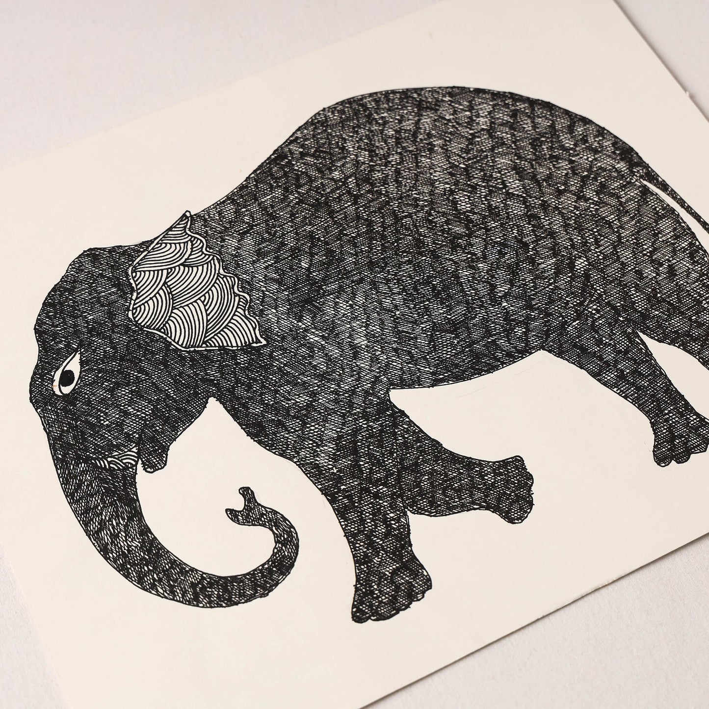 Original Gond Folk Art Painting by Gariba Singh Tekam