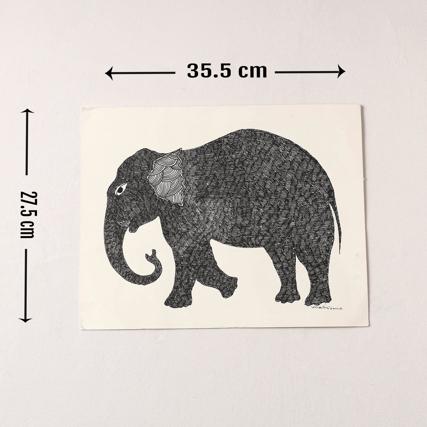 Original Gond Folk Art Painting by Gariba Singh Tekam