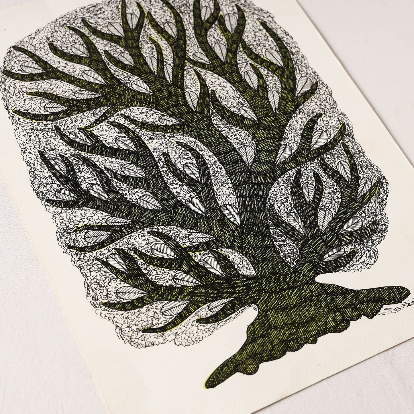 Original Gond Folk Art Painting by Gariba Singh Tekam
