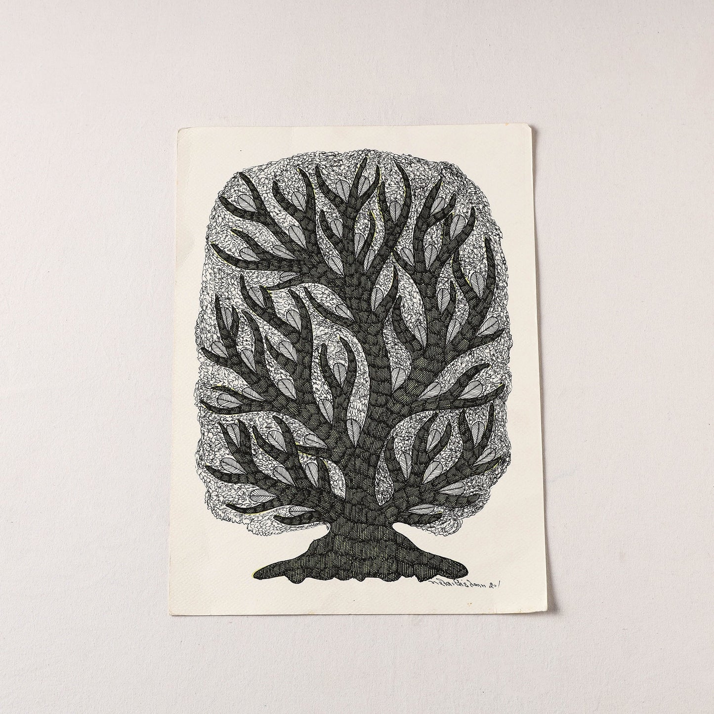 Original Gond Folk Art Painting by Gariba Singh Tekam