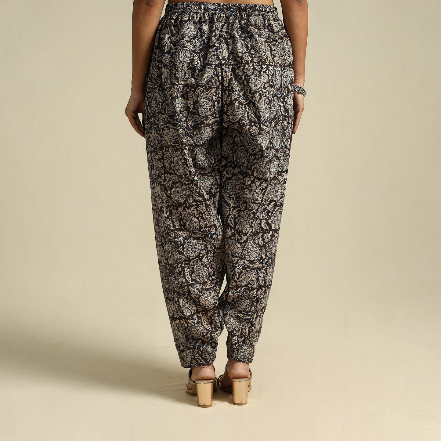 Black Pedana Block Print Cotton Kalamkari Salwar