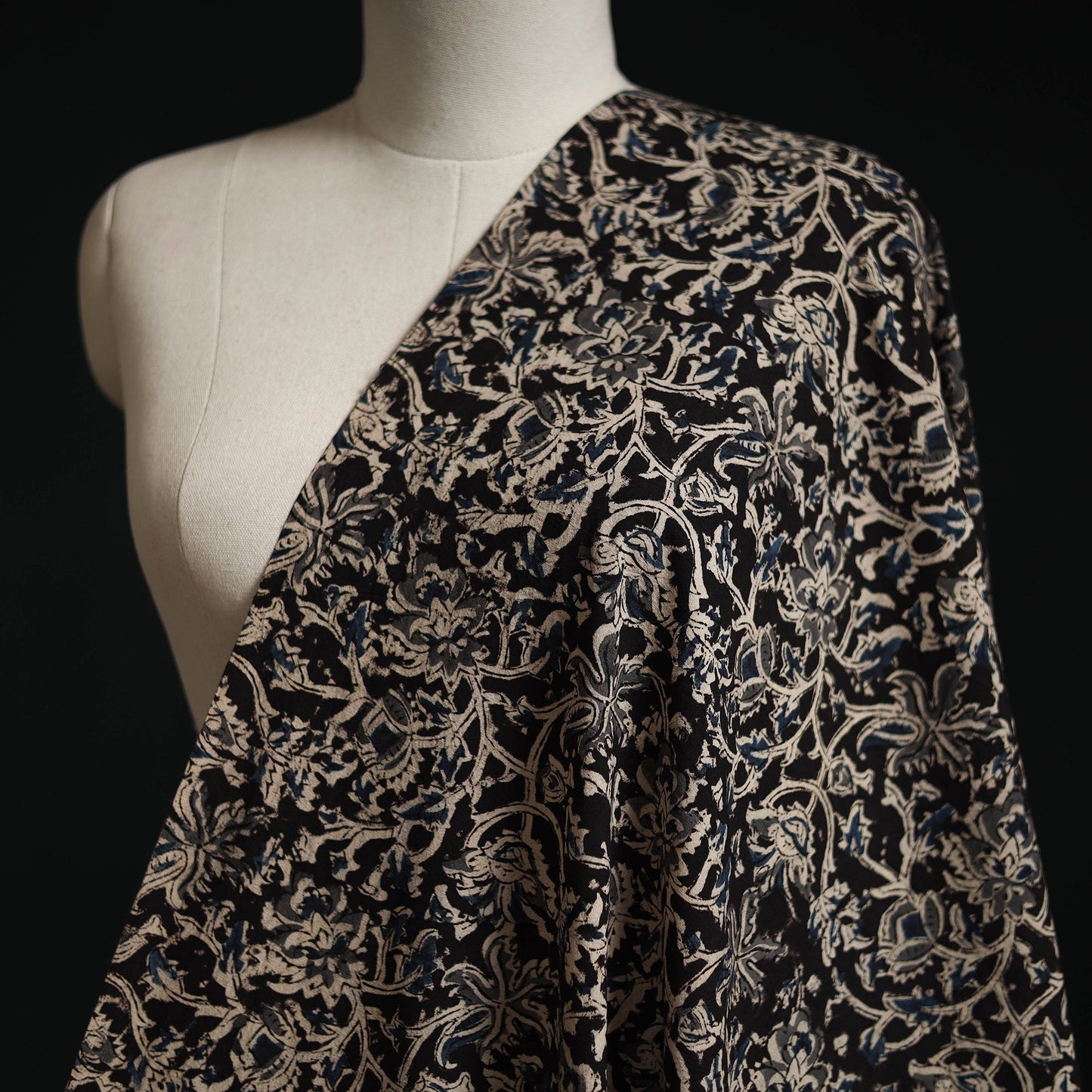 Pedana block print natural dyed cotton kalamkari fabric 18
