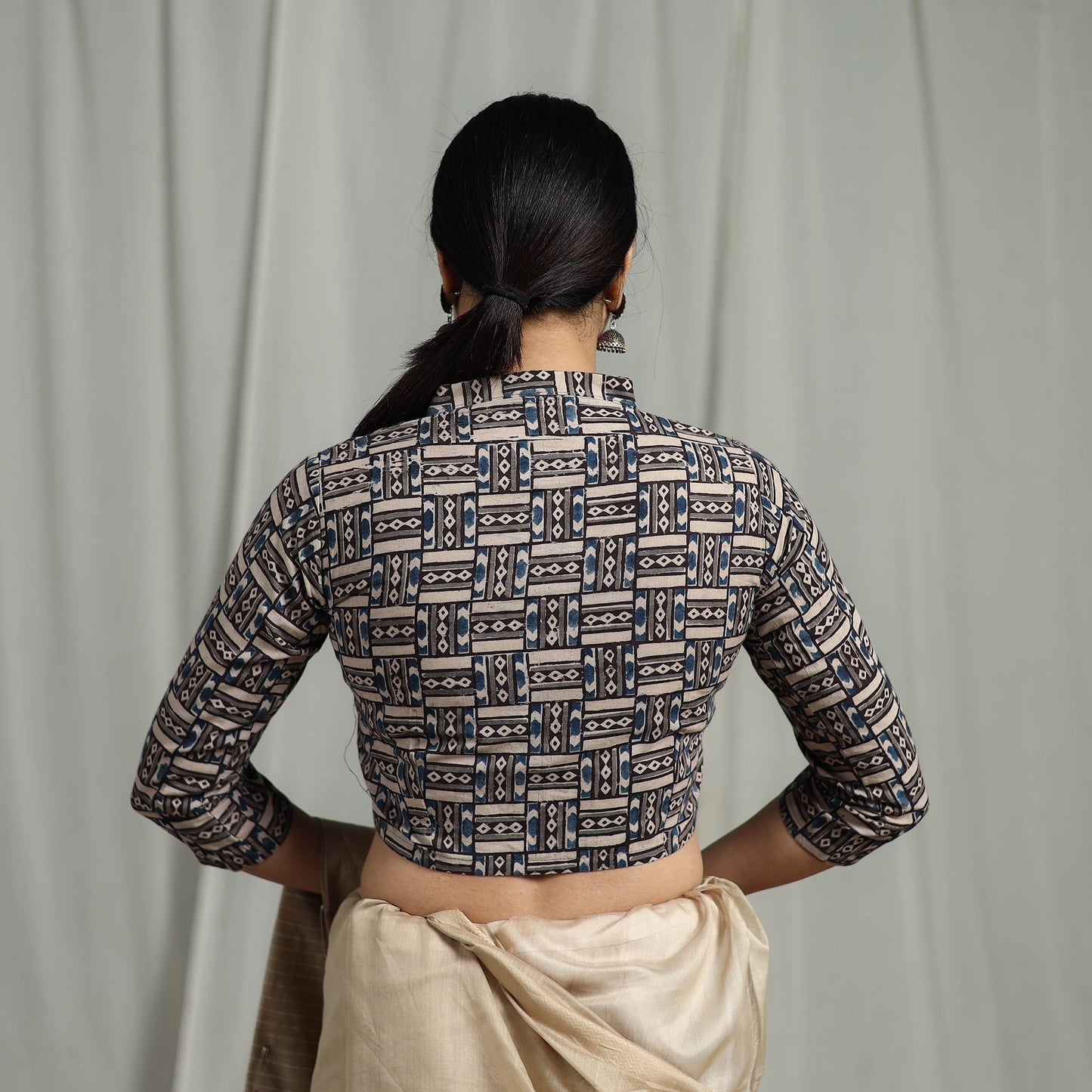 Black - pedana cotton natural dyed kalamkari readymade