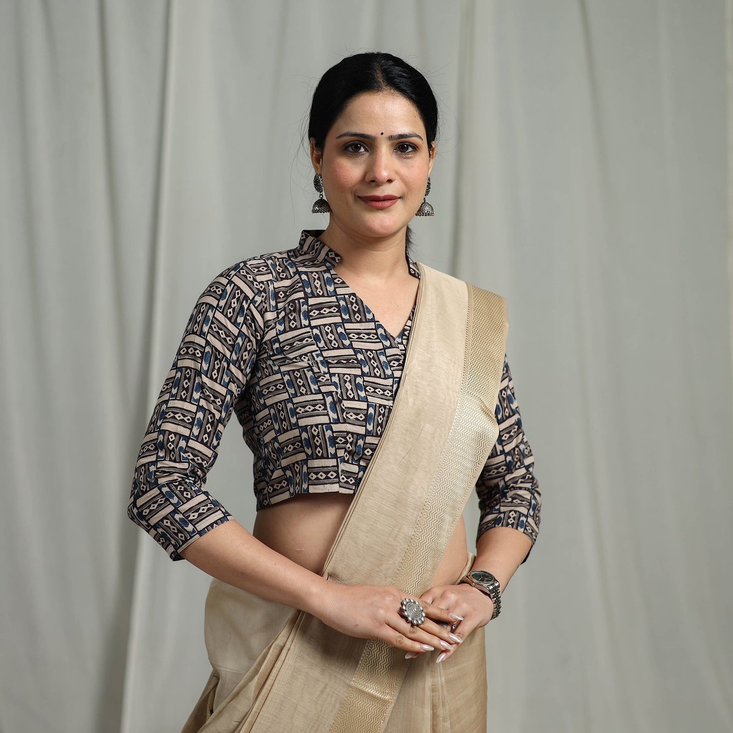 Black - pedana cotton natural dyed kalamkari readymade