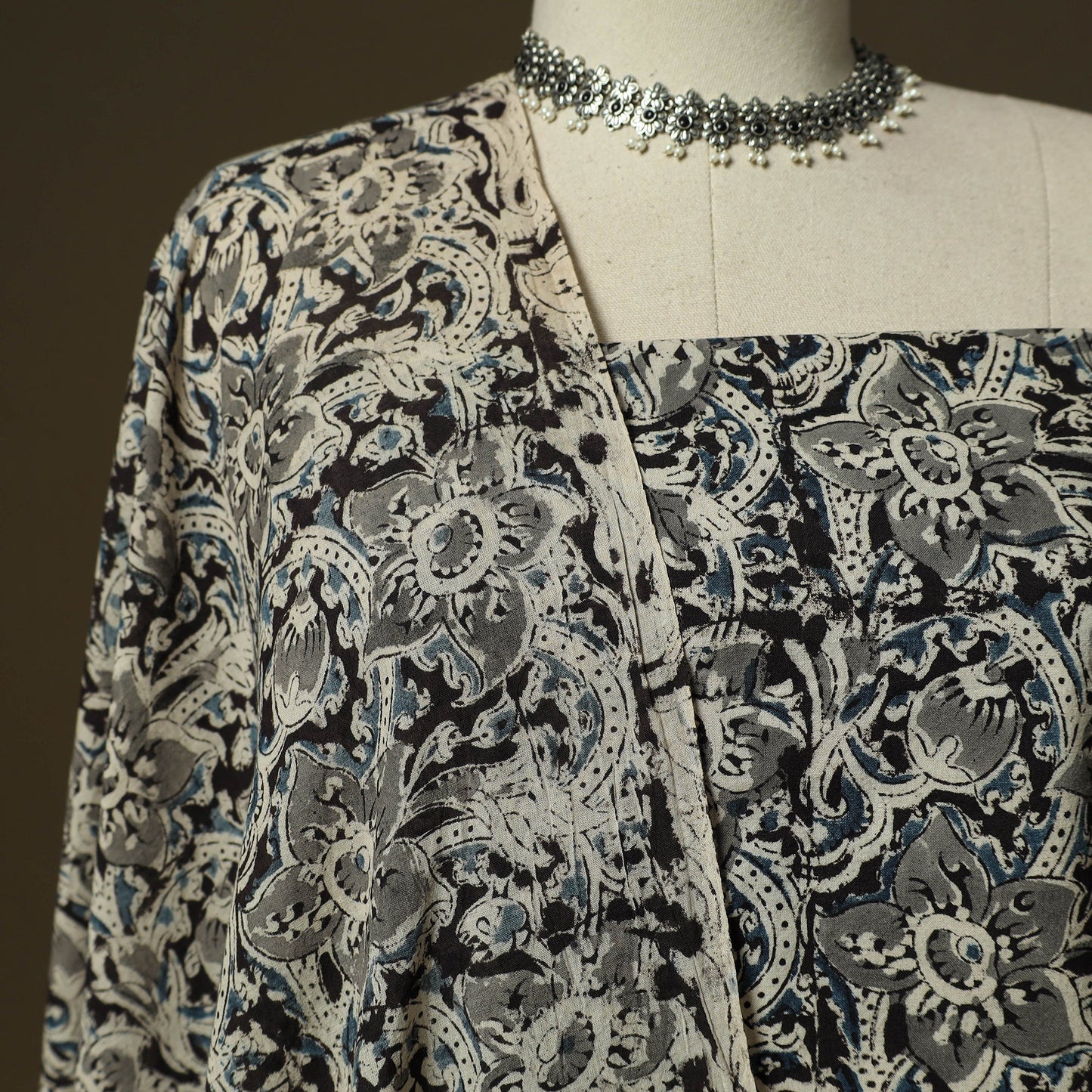 Pedana hand block print natural dyed cotton kalamkari 2pc