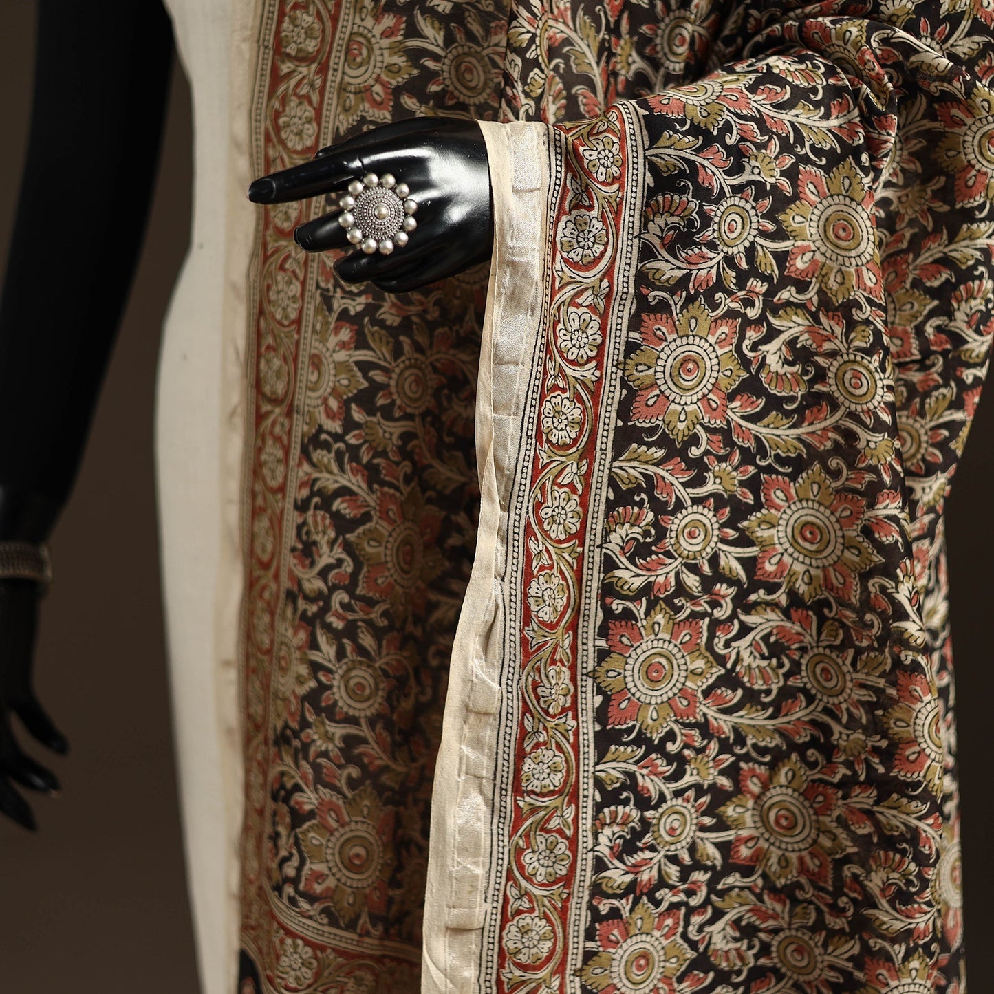 Orange - pedana natural dyed hand kalamkari dupatta