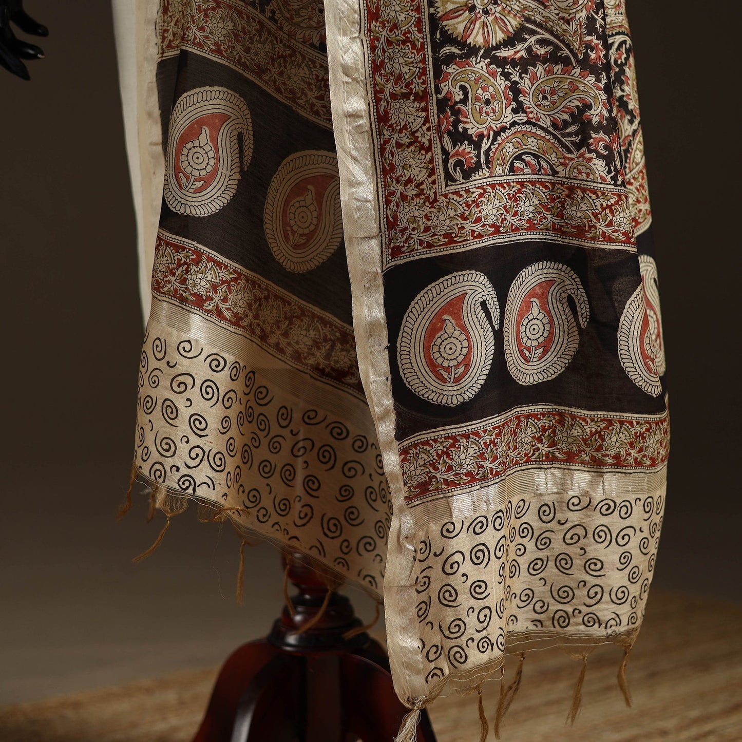 Orange - pedana natural dyed hand kalamkari dupatta