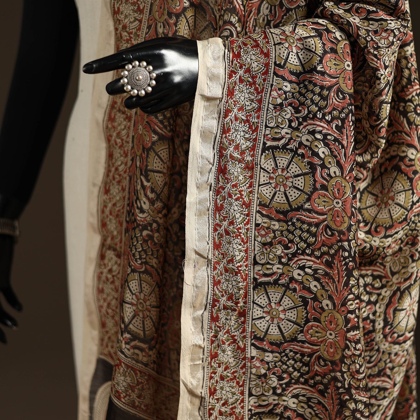 Orange - pedana natural dyed hand kalamkari dupatta