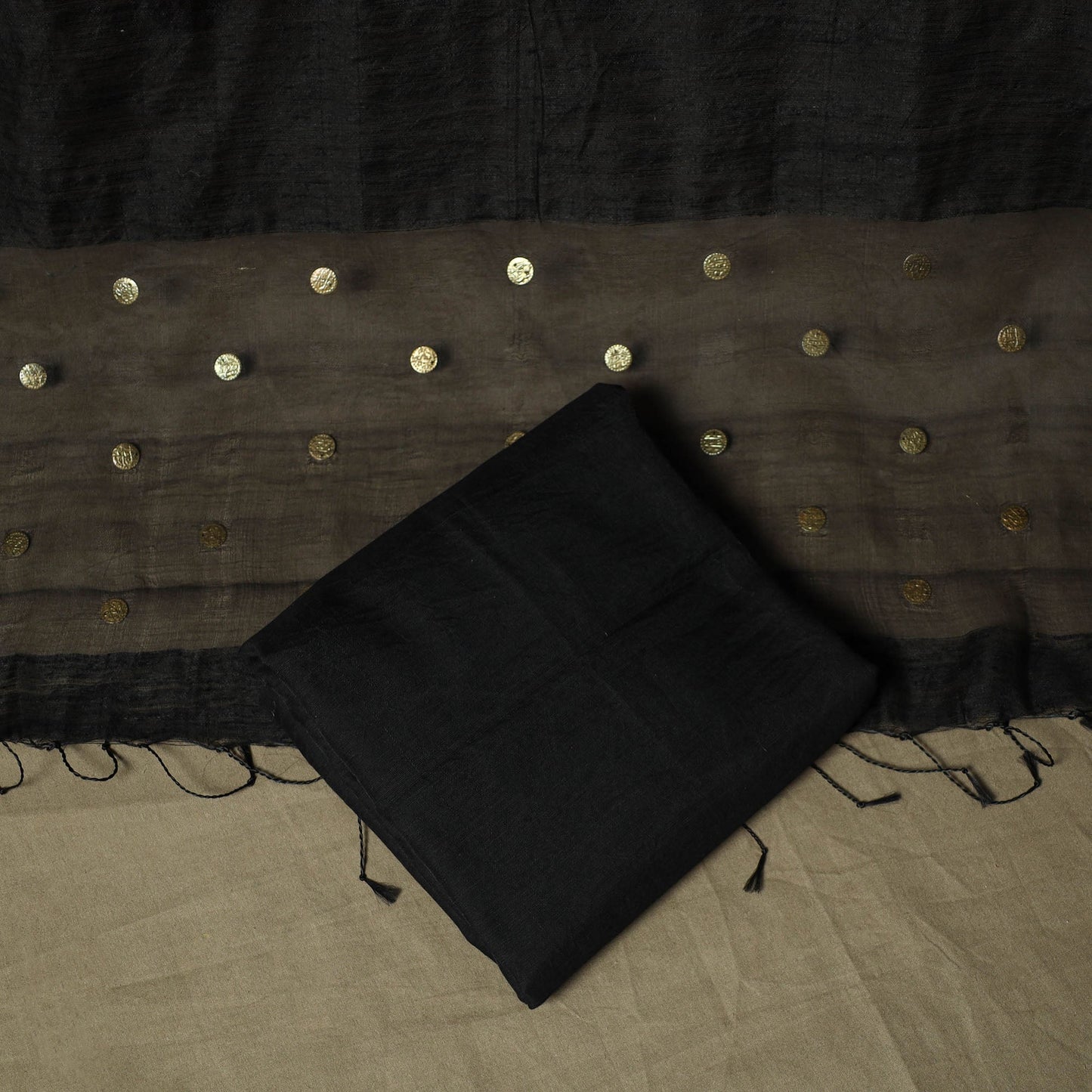 Phulia jamdani handloom woven ginni work matka silk 3pc