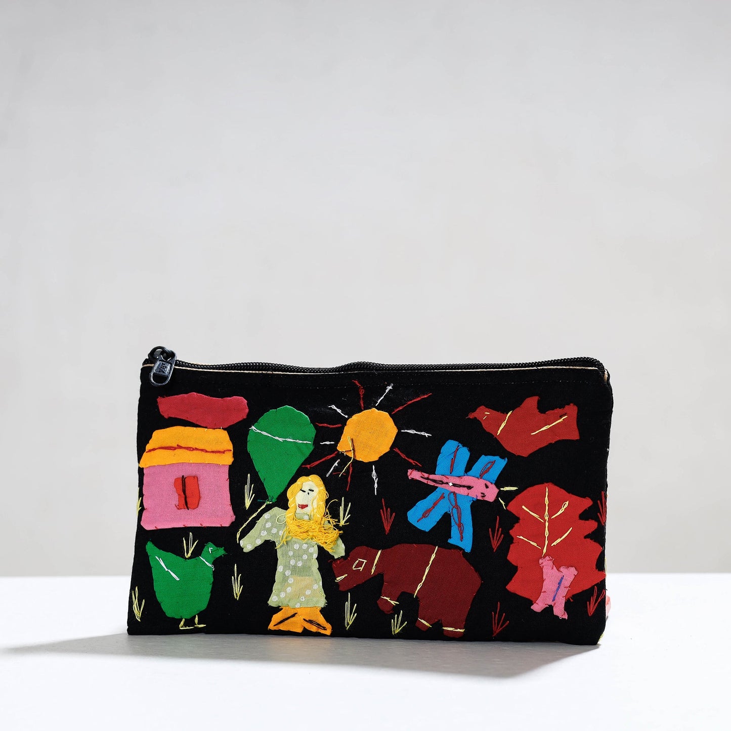 Pipli Applique Work Cotton Cosmetic Pouch