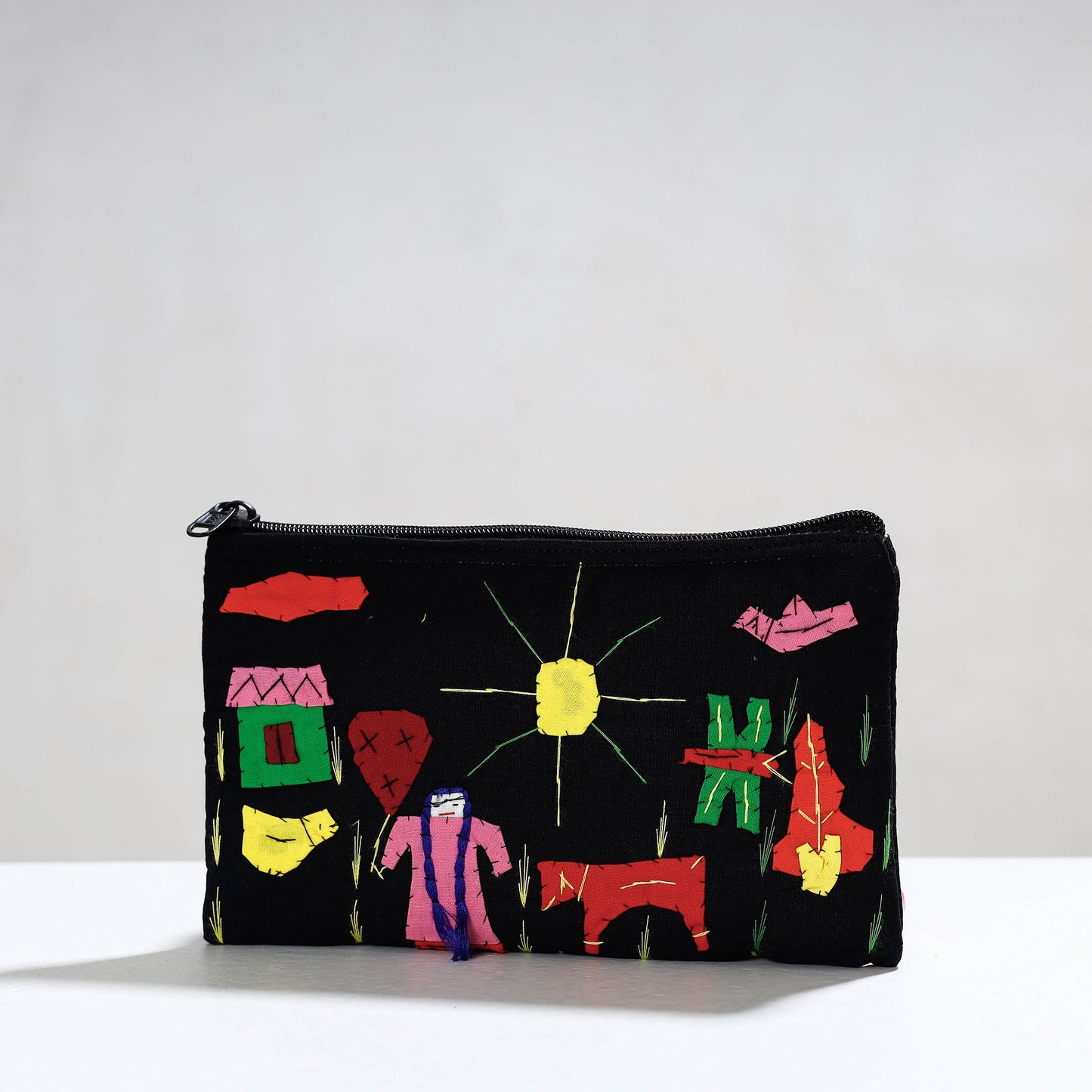 Pipli Applique Work Cotton Cosmetic Pouch