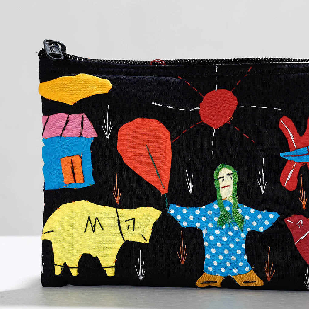 Pipli Applique Work Cotton Cosmetic Pouch