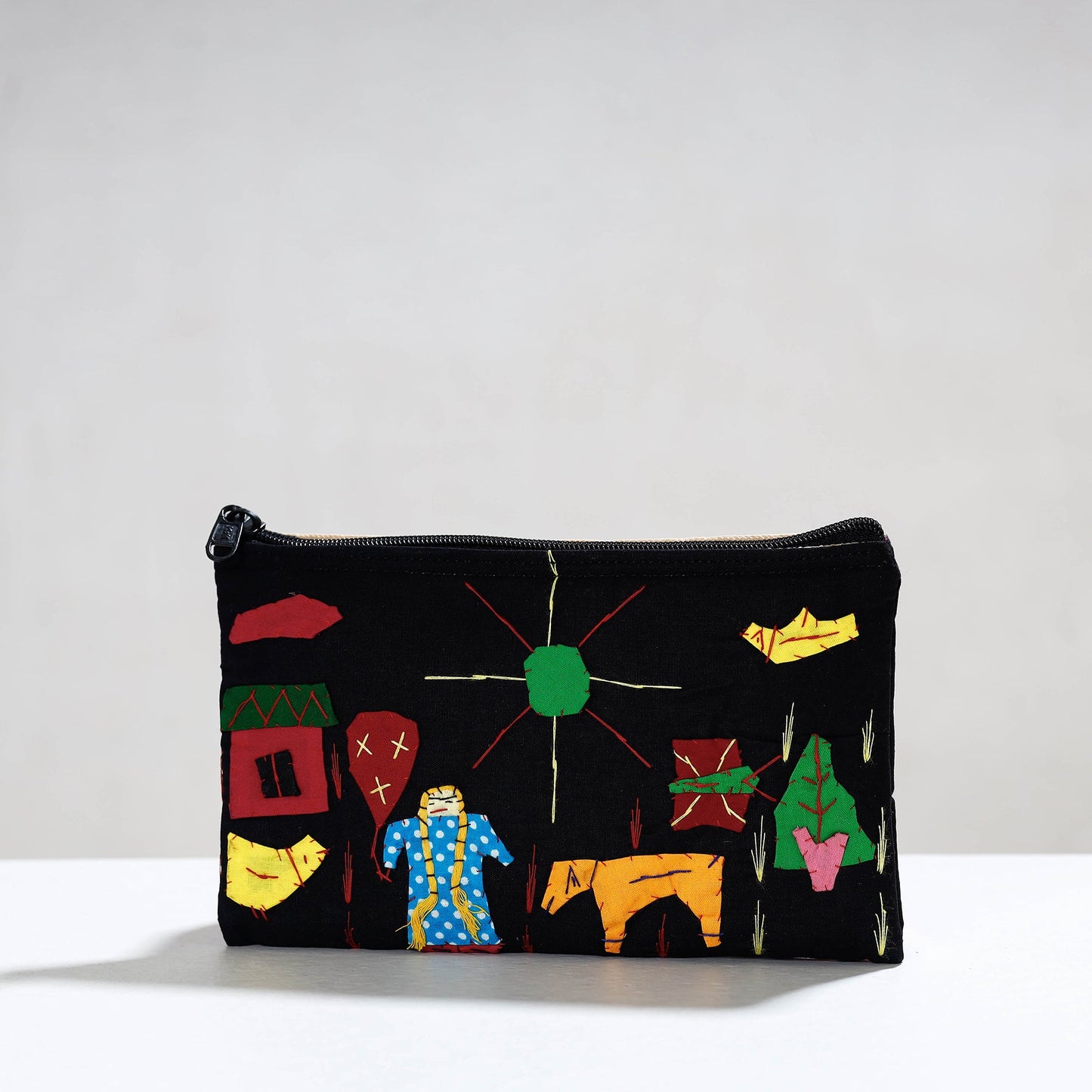 Pipli Applique Work Cotton Cosmetic Pouch