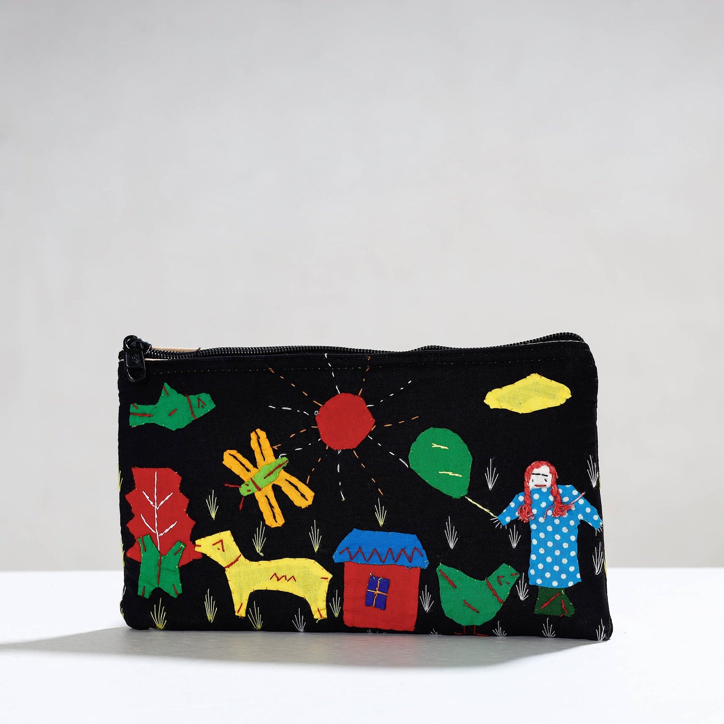 Pipli Applique Work Cotton Cosmetic Pouch