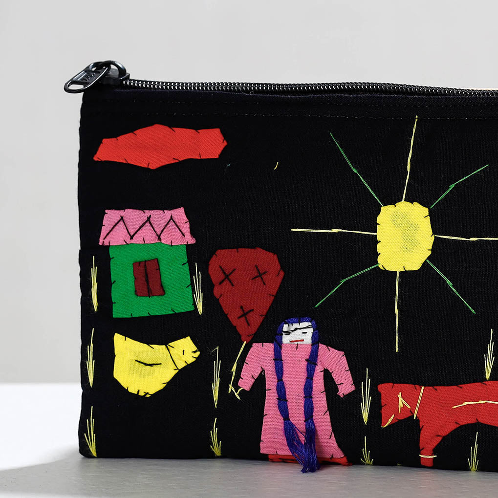 Pipli Applique Work Cotton Cosmetic Pouch