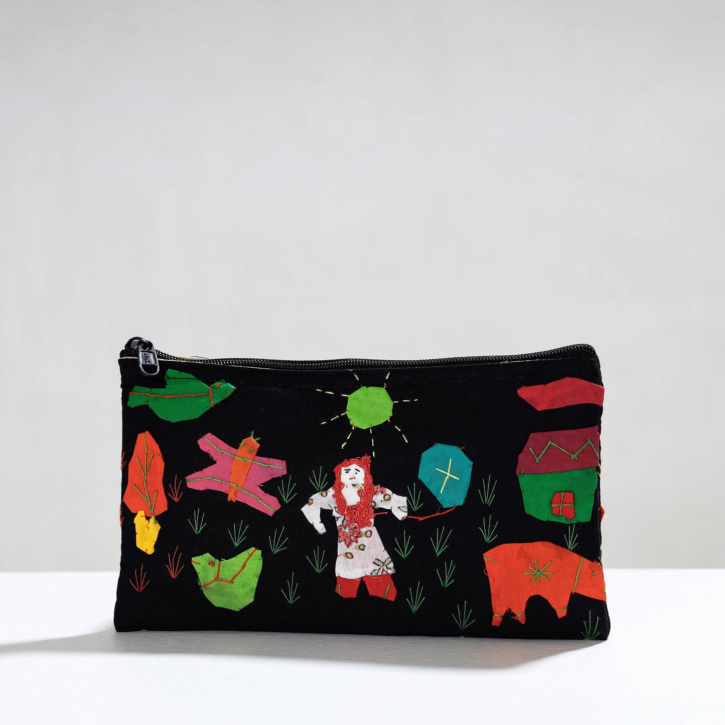 Pipli Applique Work Cotton Cosmetic Pouch