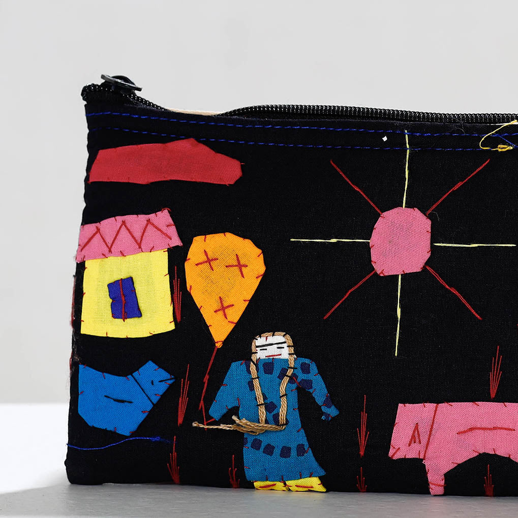 Pipli Applique Work Cotton Cosmetic Pouch