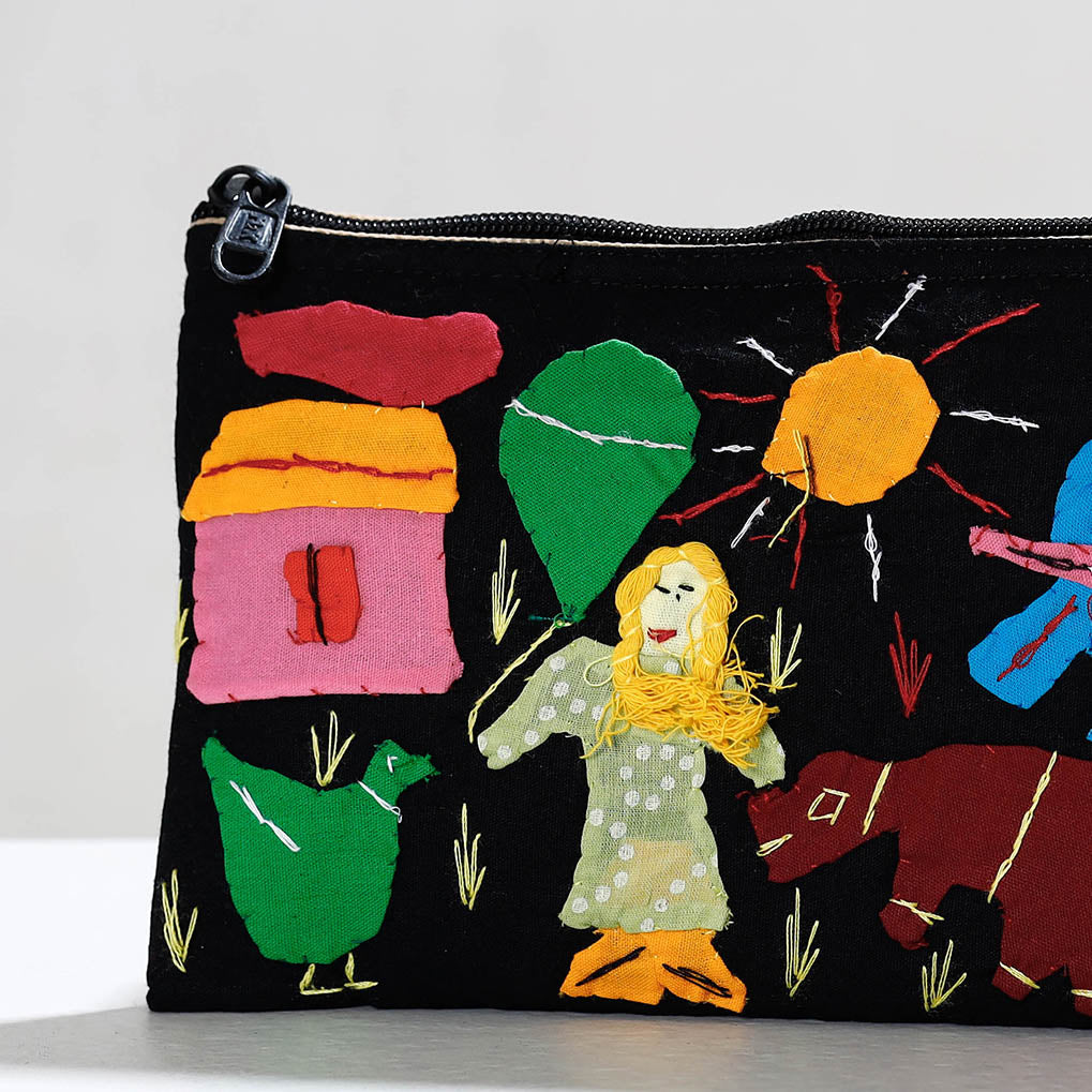 Pipli Applique Work Cotton Cosmetic Pouch