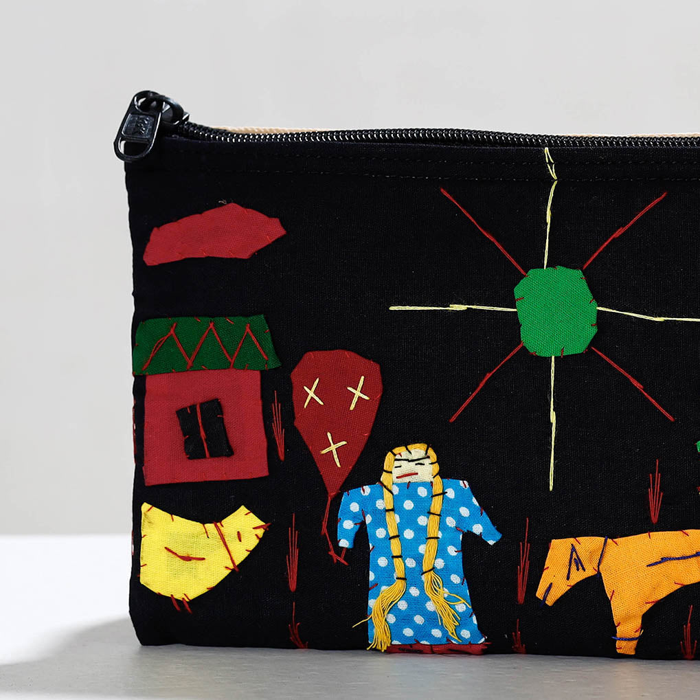 Pipli Applique Work Cotton Cosmetic Pouch