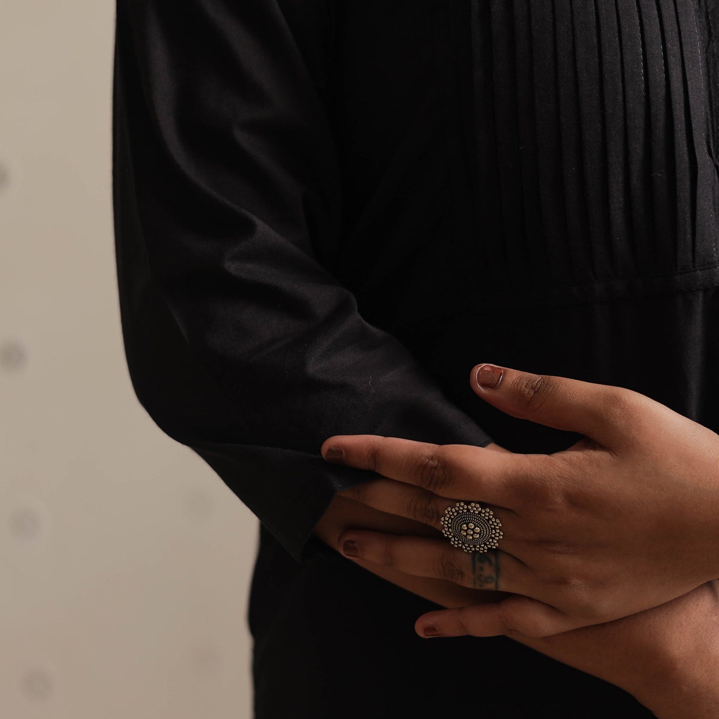 Plain Cotton Pintuck Long Straight Kurta for Women