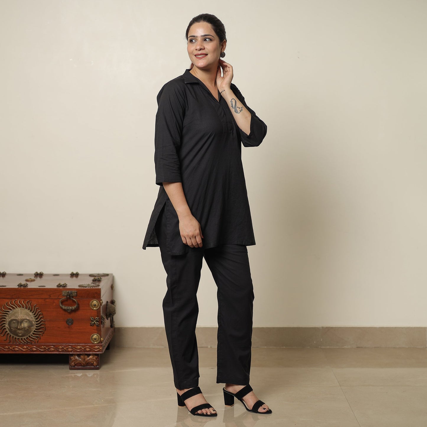 Plain Dyed Cotton Co-Ord Set 05