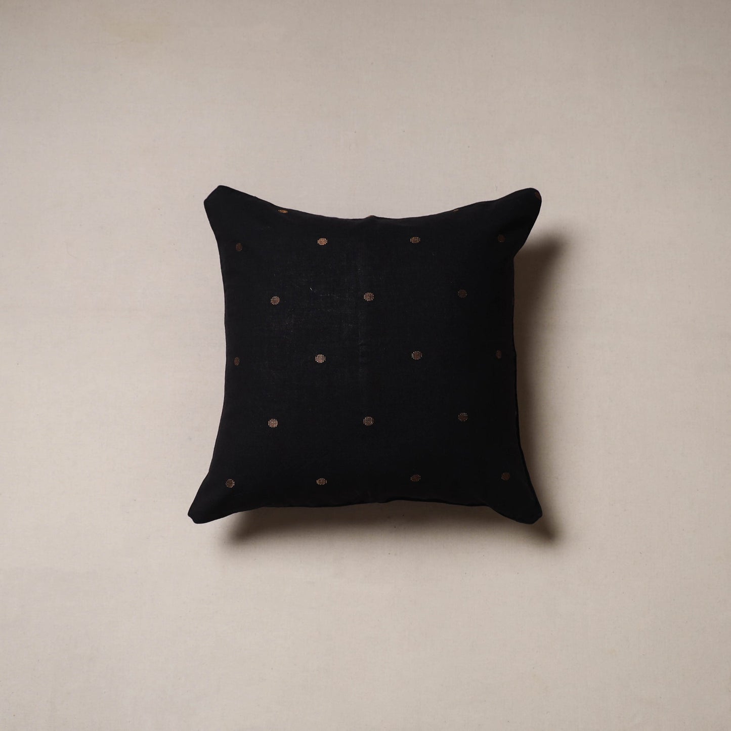 Plain zari buti cushion cover 43 - handcrafted