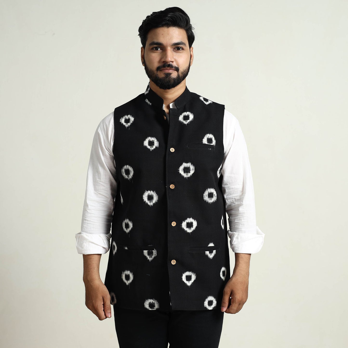 Pochampally Ikat Cotton Nehru Jacket