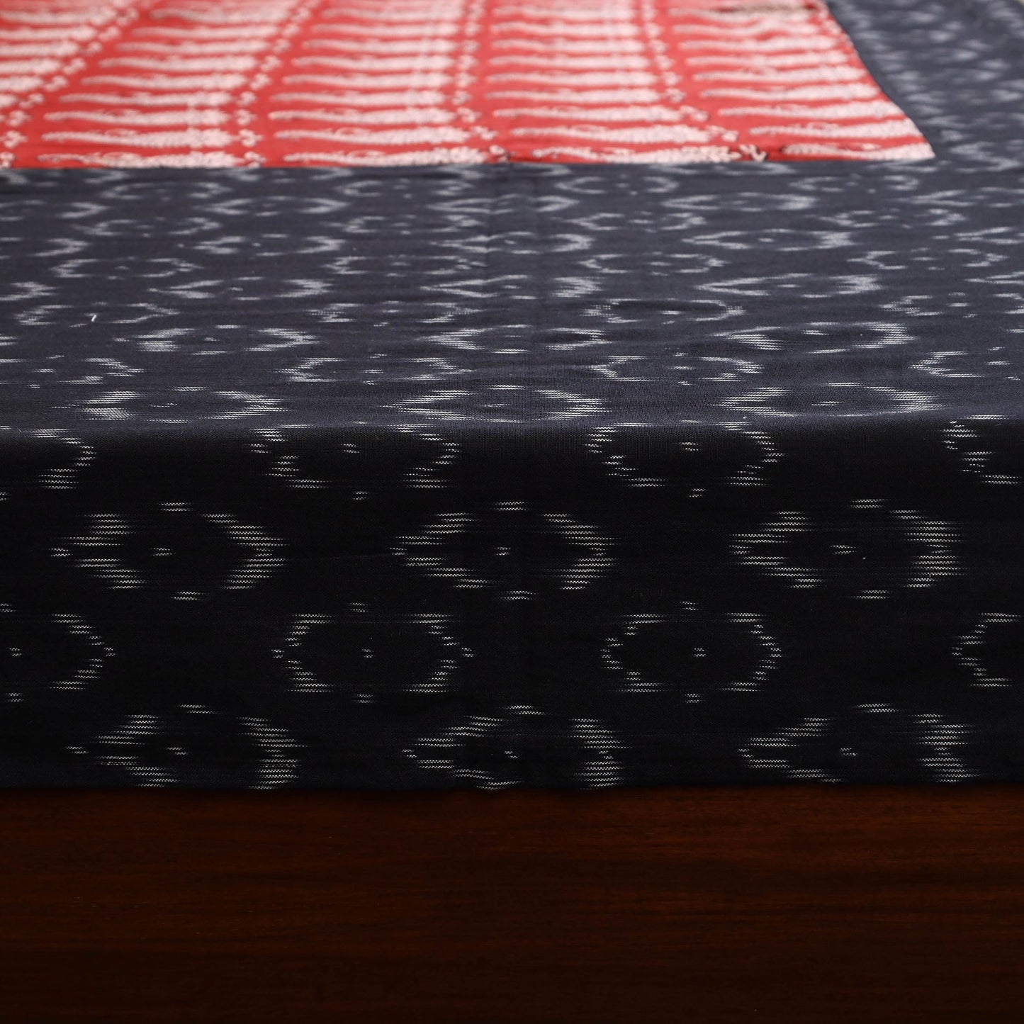 Pochampally ikat with bagh patch cotton bedsheet set 11
