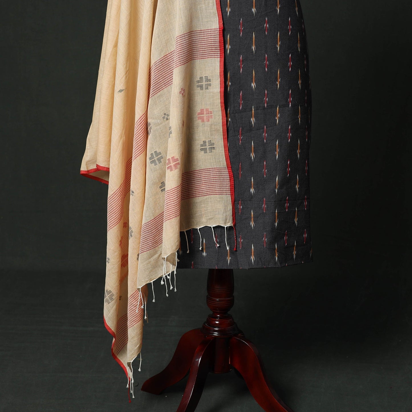 Pochampally ikat cotton 2pc unstitched dress material