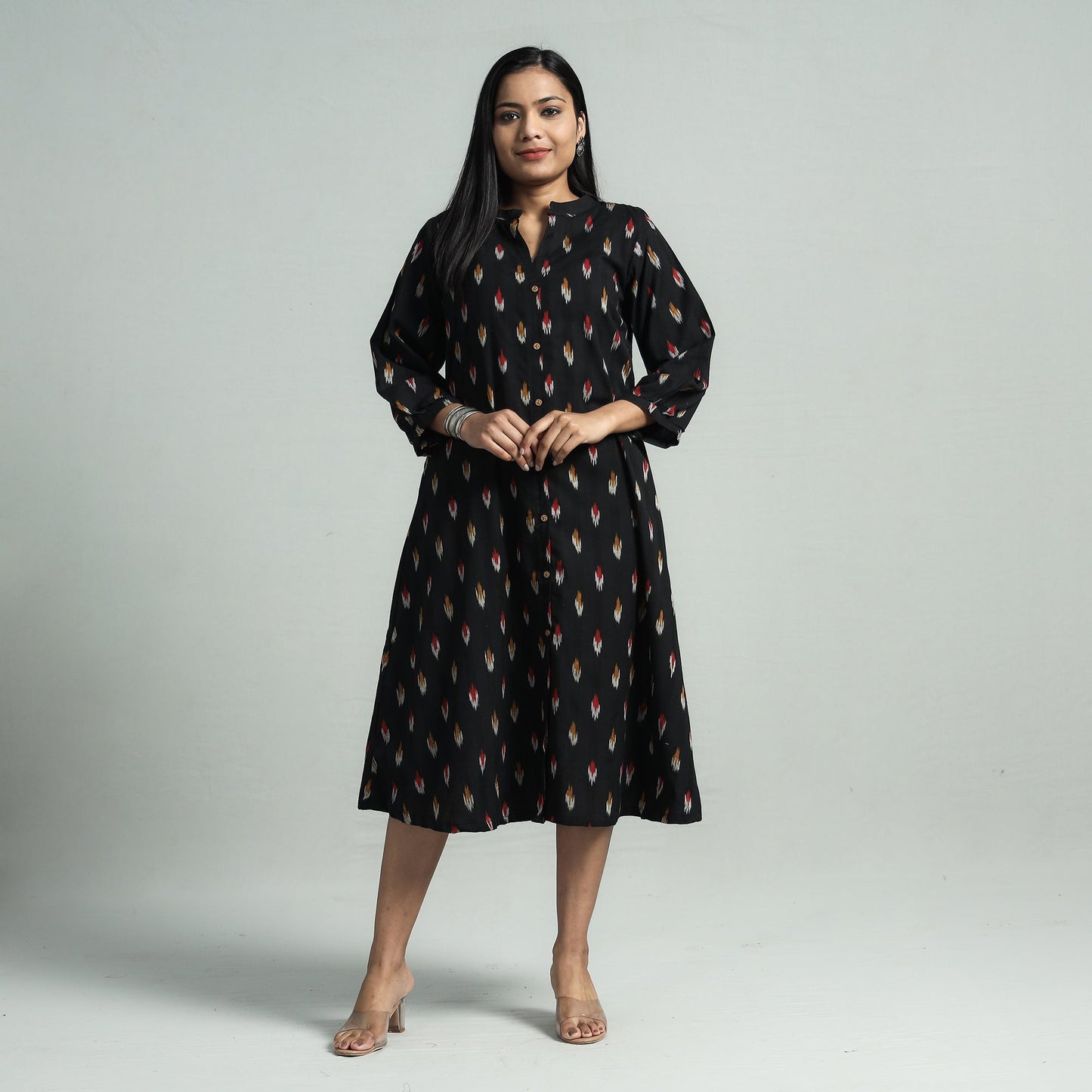 Buy Pochampally Ikat Cotton Flared Dress Online l iTokri.com