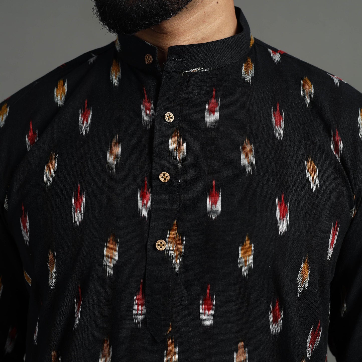 Pochampally Ikat Cotton Men Long Kurta