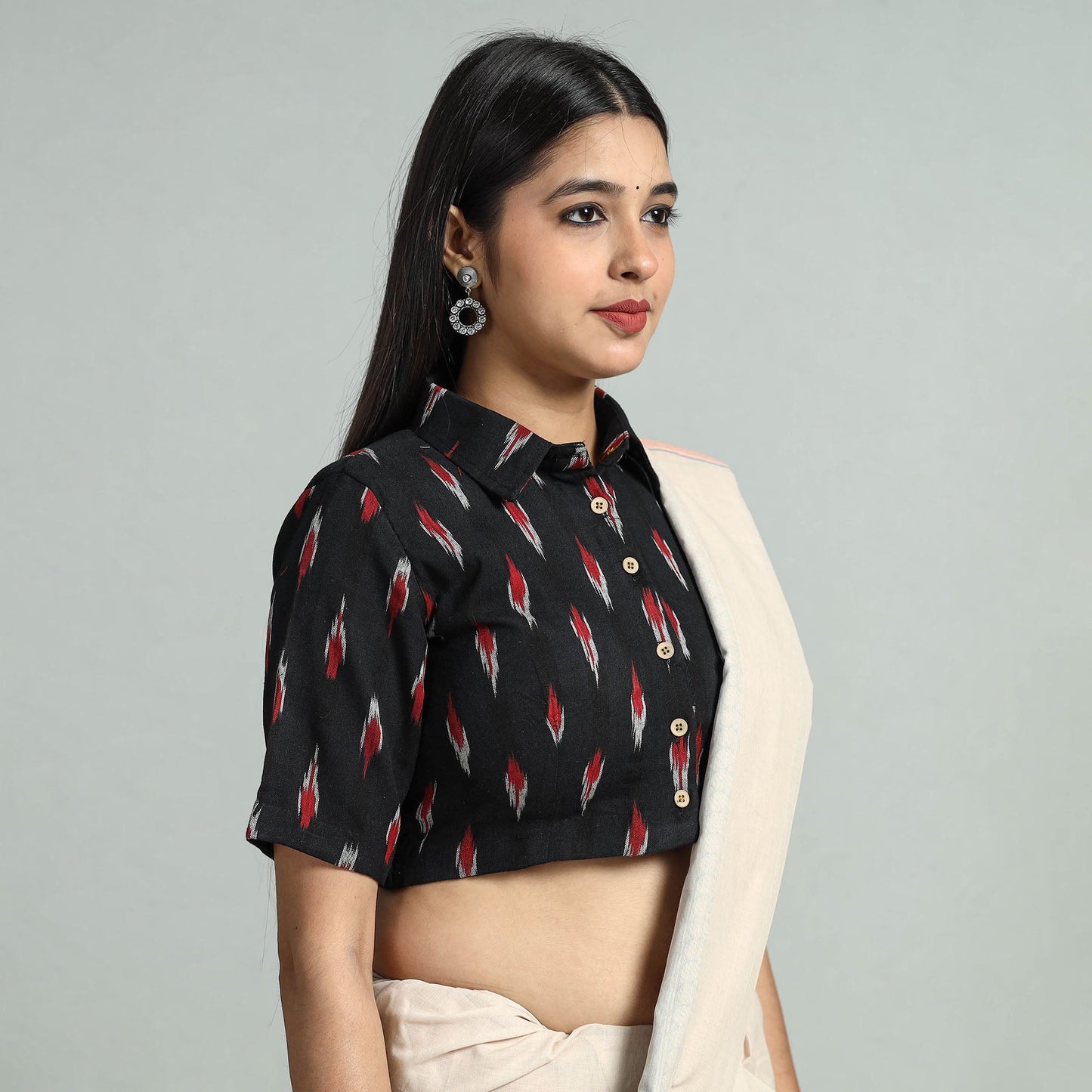 Buy Pochampally Ikat Cotton Stitched Blouse 25