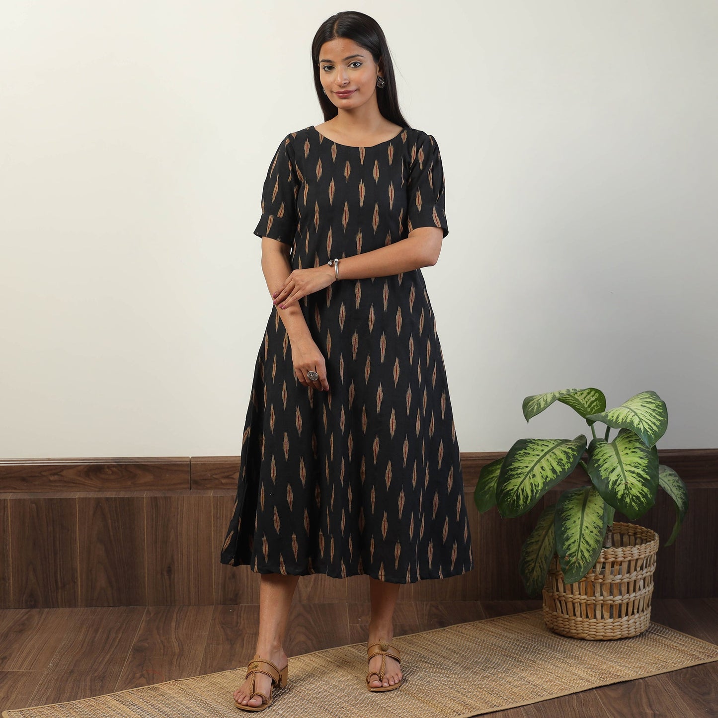 Pochampally Ikat Weave Cotton Dress 01