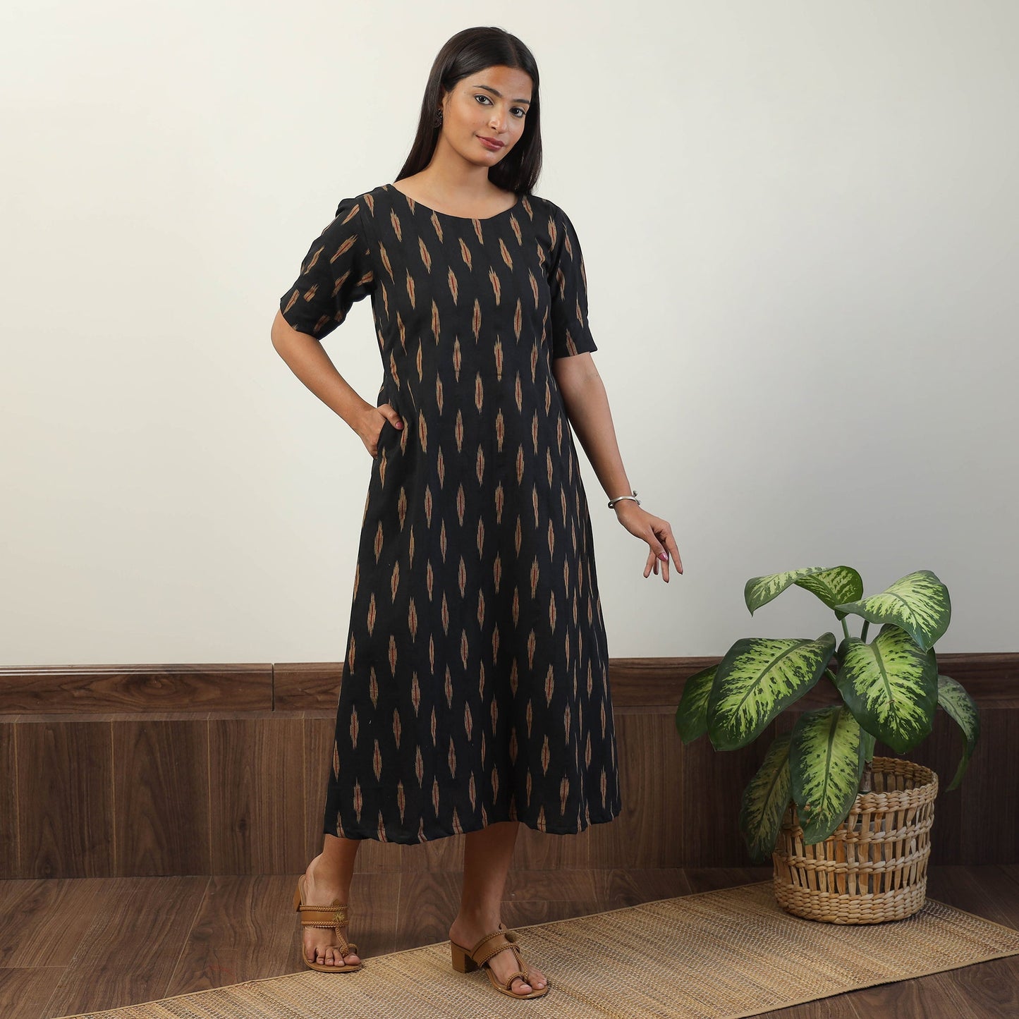 Pochampally Ikat Weave Cotton Dress 01