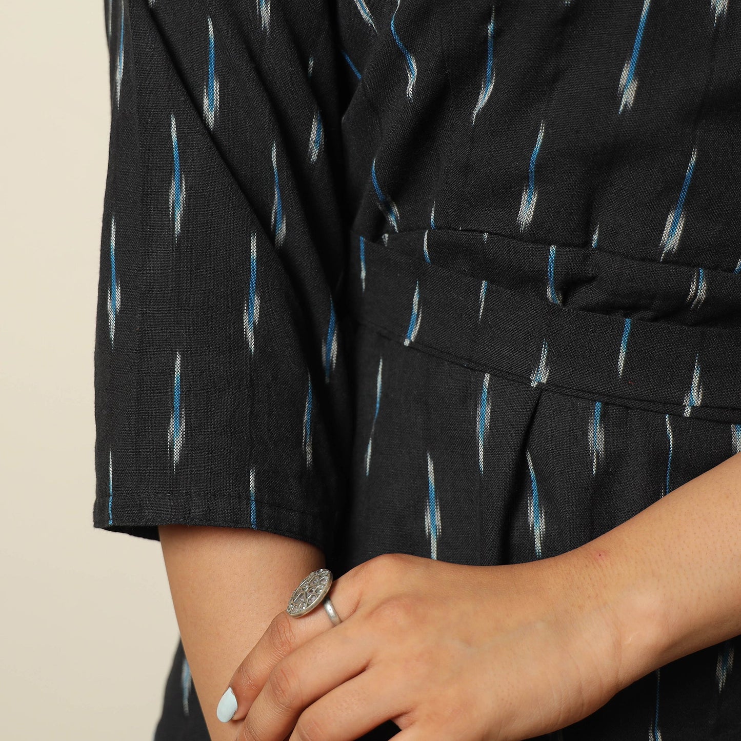 Buy Pochampally Ikat Weave Cotton Dress with Belt 19 Online l iTokri.com