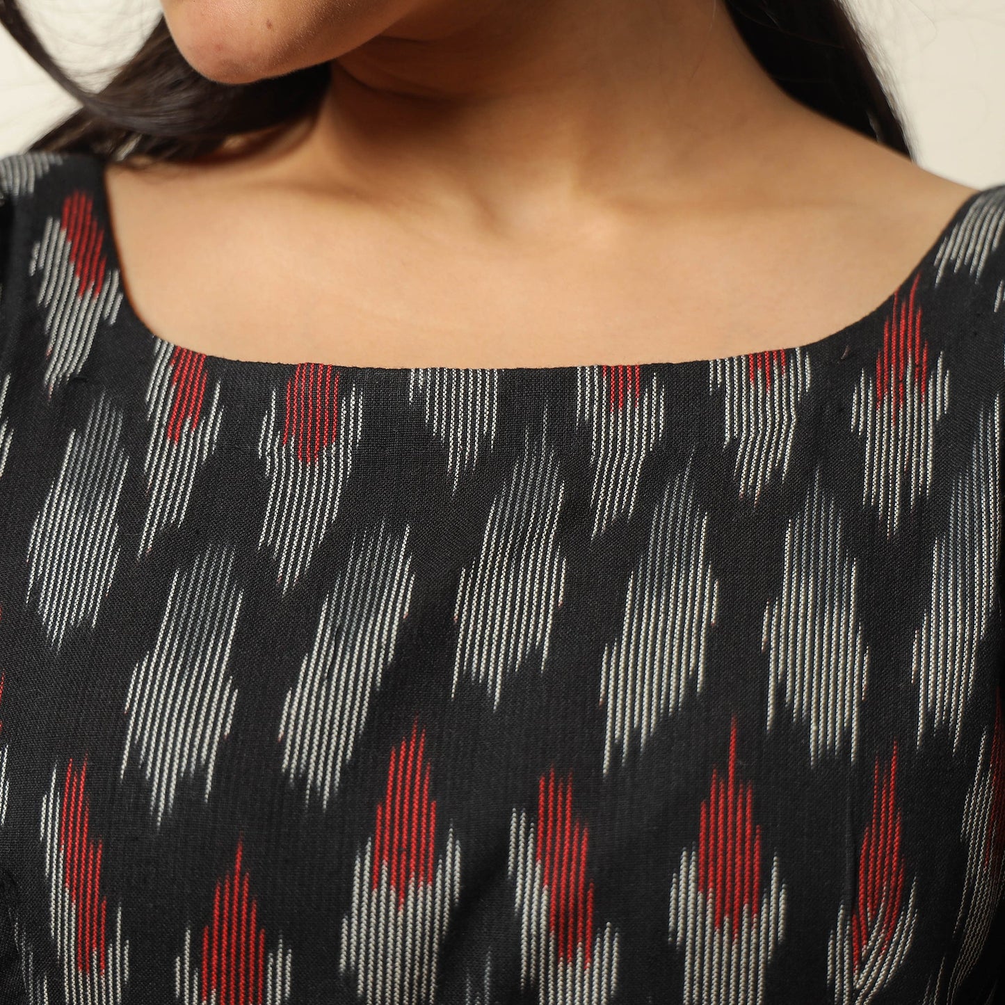 Pochampally Ikat Weave Cotton Flared Dress 15