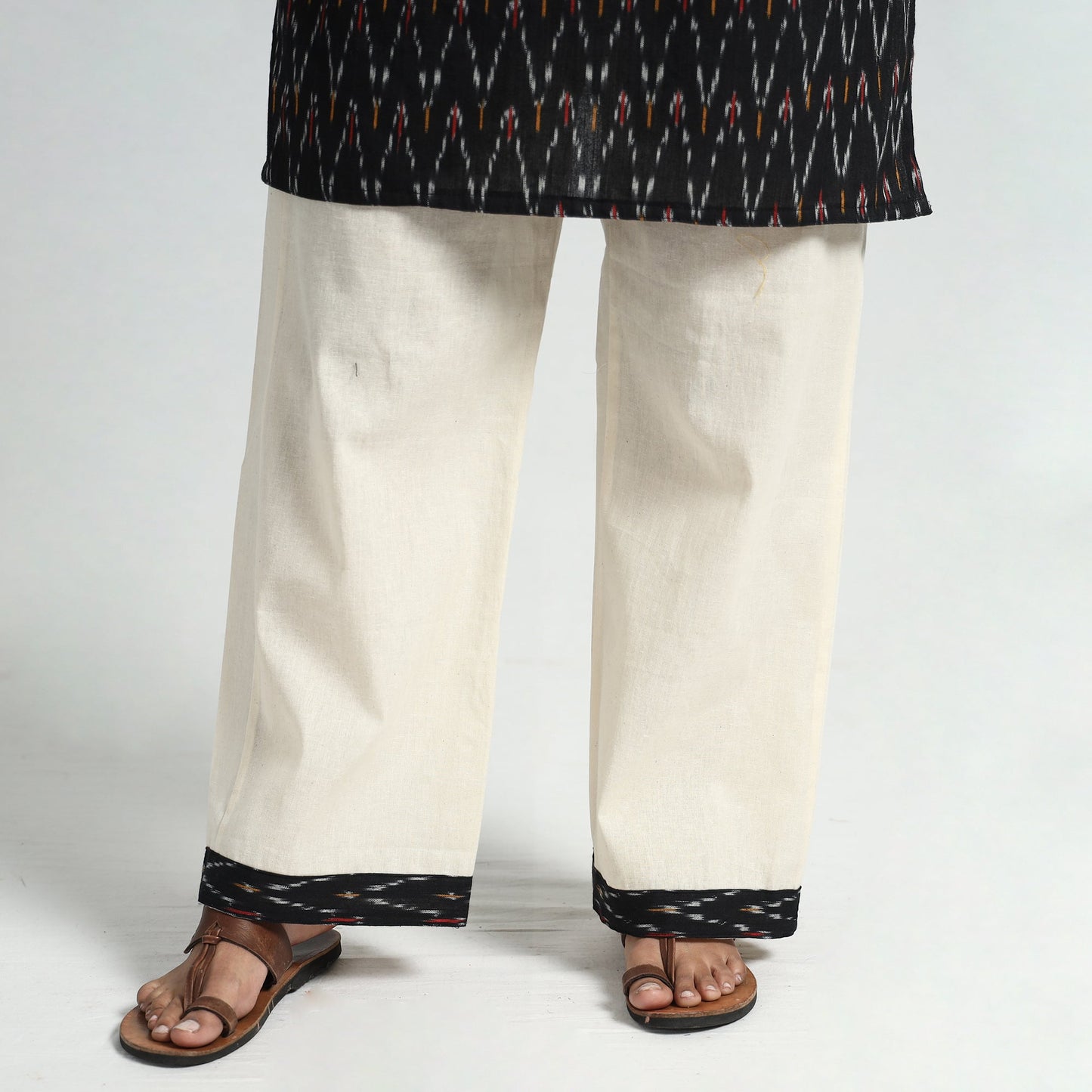 Pochampally Ikat Kurta with Palazzo & Dupatta Set