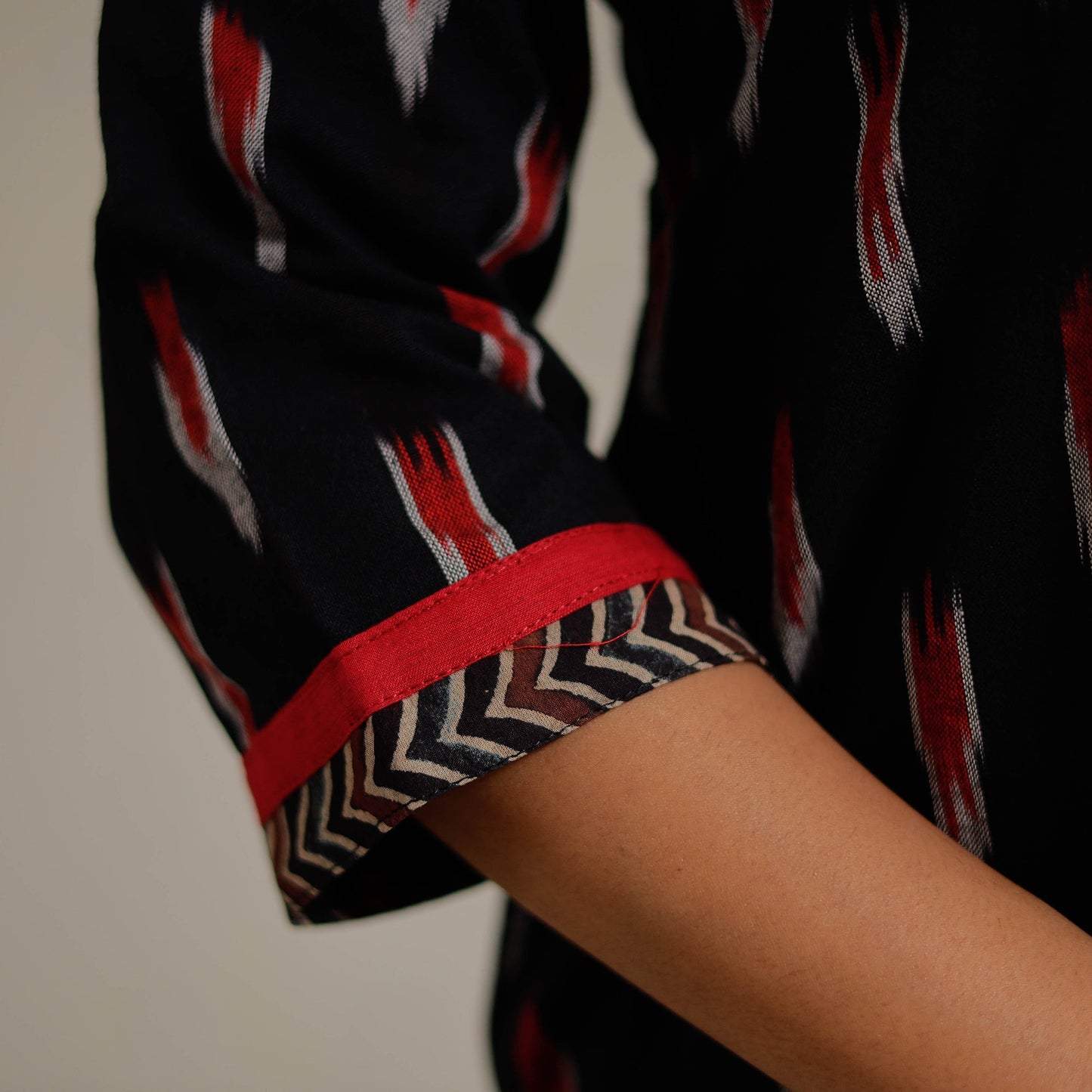 Pochampally Ikat Weave Cotton Long Kurta for Women