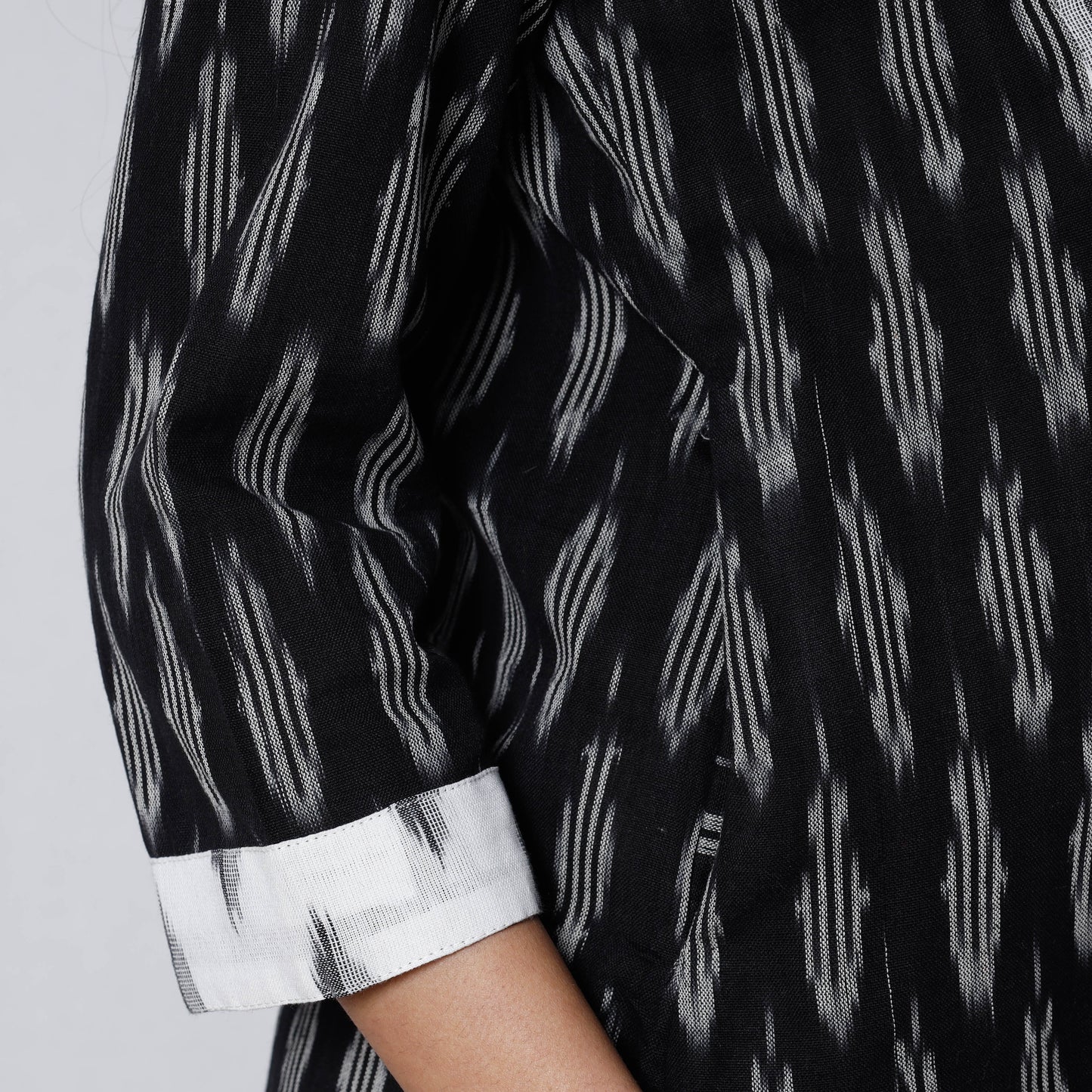 Pochampally Ikat Weave Cotton Long Straight Kurta for Women