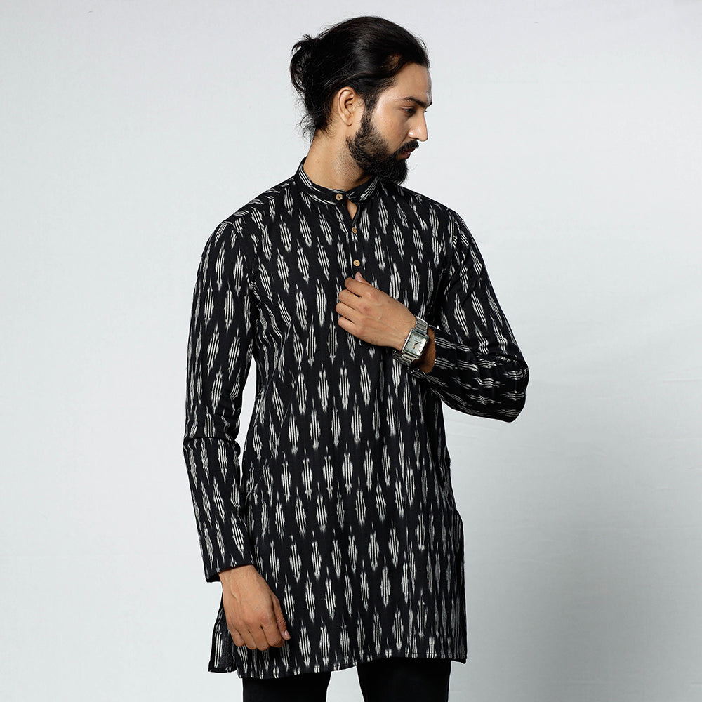 Buy Pochampally Ikat Weave Cotton Men Short Kurta Online at iTokri.com