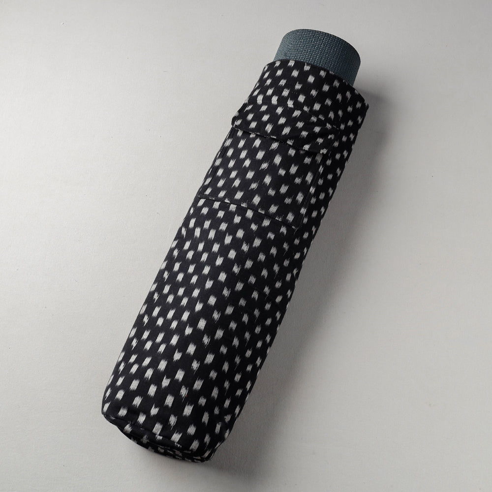 Black Pochampally Ikat Cotton Yoga Mat Bag