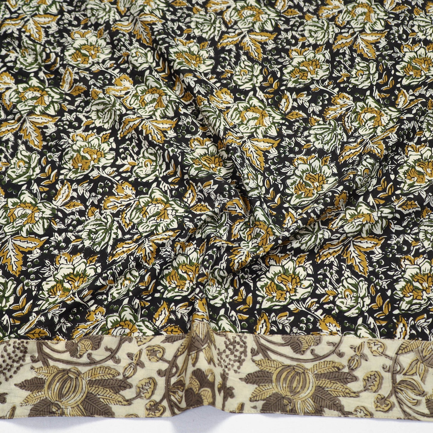 Black - Block Printed Cotton Bagru Blouse Piece 09