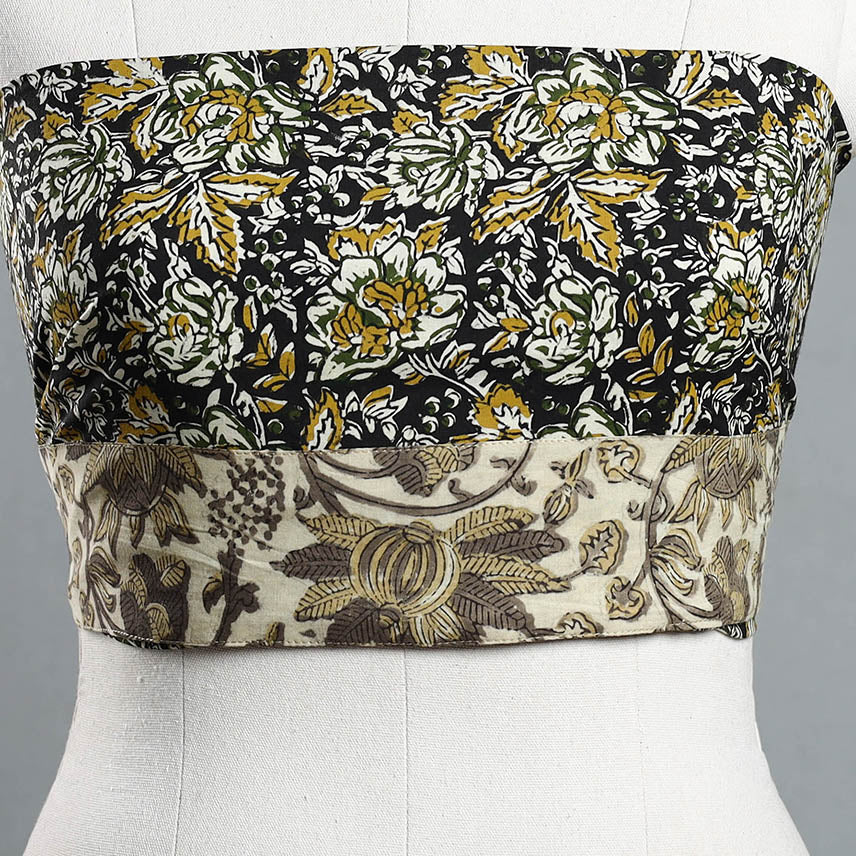 Black - Block Printed Cotton Bagru Blouse Piece 09